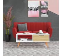 vidaXL Coffee Table White and Sonoma Oak Engineered Wood Side Tea Sofa Table