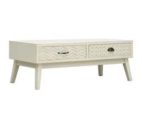 vidaXL Coffee Table with 2 Drawers Carving Grey 110x50x40 cm Wood UK HOT
