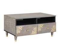 vidaXL Coffee Table with Drawer Grey 80 x 54 x 40 cm Solid Mango Wood