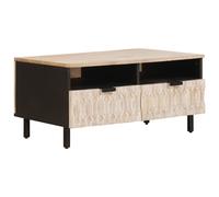 vidaXL Coffee Table with Drawer White 80 x 54 x 40 cm Solid Mango Wood