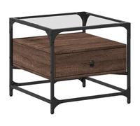 Coffee Table with Glass Top Hallway Tea End Table Side Table Steel vidaXL