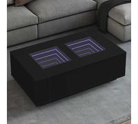 vidaXL Coffee Table with Infinity LED Black 116x69x40 cm