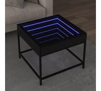 vidaXL Coffee Table with Infinity LED Black 50x50x41 cm