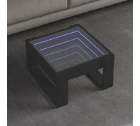 vidaXL Coffee Table with Infinity LED Black 50x53x30 cm