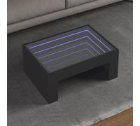 (black, 70 x 50 x 30 cm) vidaXL Coffee Table with Infinity LED Hall Tea End Table Side Table Sonoma Oak