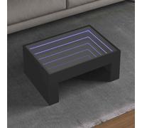 vidaXL Coffee Table with Infinity LED Black 70x50x30 cm UK