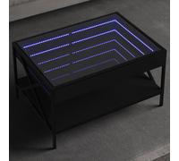 vidaXL Coffee Table with Infinity LED Black 70x50x38 cm