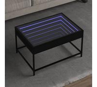 (black, 70 x 50 x 41 cm) vidaXL Coffee Table with Infinity LED Tea End Table Side Table Grey Sonoma