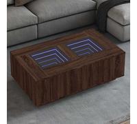 vidaXL Coffee Table with Infinity LED Brown Oak 116x69x40 cm