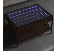 vidaXL Coffee Table with Infinity LED Brown Oak 70x50x38 cm