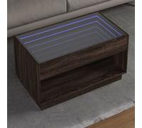 vidaXL Coffee Table with Infinity LED Brown Oak 90x50x50 cm