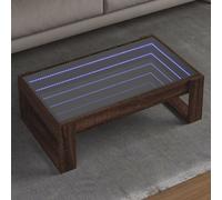 vidaXL Coffee Table with Infinity LED Brown Oak 90x53x30 cm