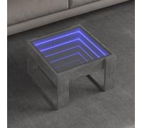 vidaXL Coffee Table with Infinity LED Concrete Grey 50x53x30 cm