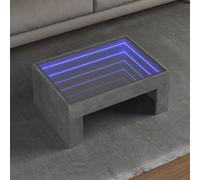 (concrete grey, 70 x 50 x 30 cm) vidaXL Coffee Table with Infinity LED Hall Tea End Table Side Table Sonoma Oak