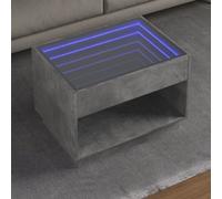 vidaXL Coffee Table with Infinity LED Concrete Grey 70x50x50 cm