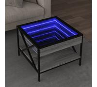 vidaXL Coffee Table with Infinity LED Grey Sonoma 50x50x38 cm