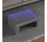 (grey sonoma, 70 x 50 x 30 cm) vidaXL Coffee Table with Infinity LED Hall Tea End Table Side Table Sonoma Oak