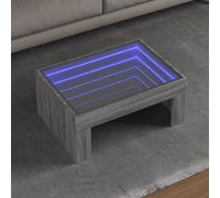 Vidaxl Coffee Table With Infinity Led Grey Sonoma 70X50X30 Cm