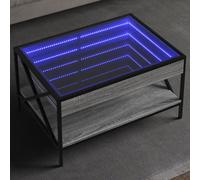 (grey sonoma, 70 x 50 x 38 cm) vidaXL Coffee Table with Infinity LED Hallway End Table Side Table Sonoma Oak