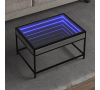 (grey sonoma, 70 x 50 x 41 cm) vidaXL Coffee Table with Infinity LED Tea End Table Side Table Grey Sonoma