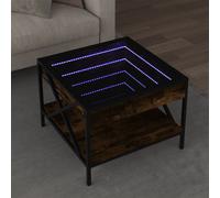 (smoked oak, 50 x 50 x 38 cm) vidaXL Coffee Table with Infinity LED Hallway End Table Side Table Sonoma Oak