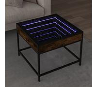vidaXL Coffee Table with Infinity LED Smoked Oak 50x50x41 cm