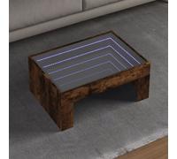 vidaXL Coffee Table with Infinity LED Smoked Oak 70x50x30 cm