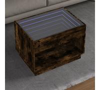 vidaXL Coffee Table with Infinity LED Smoked Oak 70x50x50 cm