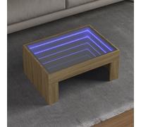 (sonoma oak, 70 x 50 x 30 cm) vidaXL Coffee Table with Infinity LED Hall Tea End Table Side Table Sonoma Oak