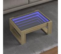 vidaXL Coffee Table with Infinity LED Sonoma Oak 70x53x30 cm