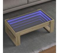 vidaXL Coffee Table with Infinity LED Sonoma Oak 90x53x30 cm