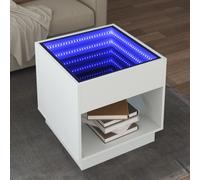 vidaXL Coffee Table with Infinity LED White 50x50x50 cm
