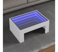 vidaXL Coffee Table with Infinity LED White 70x50x30 cm