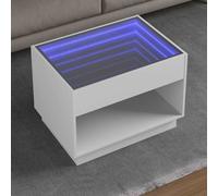vidaXL Coffee Table with Infinity LED White 70x50x50 cm