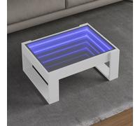 vidaXL Coffee Table with Infinity LED White 70x53x30 cm