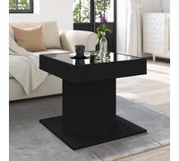 (black) vidaXL Coffee Table with LED End Table Side Table Sonoma Oak Engineered Wood