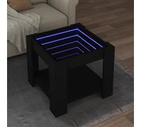 (black, 53 x 53 x 45 cm) vidaXL Coffee Table with LED Hallway Tea End Table Side Table Engineered Wood