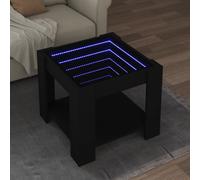 vidaXL Coffee Table with LED Black 53x53x45 cm Engineered Wood