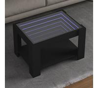 vidaXL Coffee Table with LED Black 73x53x45 cm Engineered Wood, Black