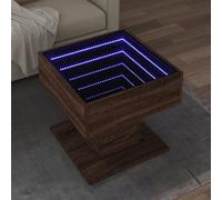 (brown oak, 50 x 50 x 45 cm) vidaXL Coffee Table with LED End Table Side Table Smoked Oak Engineered Wood