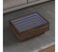 vidaXL Coffee Table with LED Brown Oak 70x50x30 cm Engineered Wood