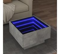 vidaXL Coffee Table with LED Concrete Grey 50x50x30 cm Engineered Wood