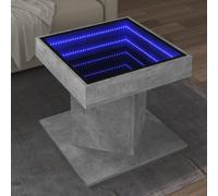 (concrete grey) vidaXL Coffee Table with LED End Table Side Table Sonoma Oak Engineered Wood