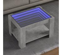 vidaXL Coffee Table with LED Concrete Grey 73x53x45 cm Engineered Wood