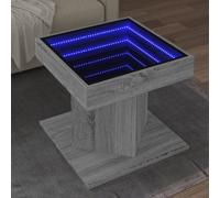 vidaXL Coffee Table with LED Grey Sonoma 50x50x45 cm Engineered Wood