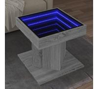 Vidaxl Coffee Table With Led Grey Sonoma 50X50X45 Cm Engineered Wood