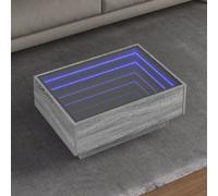 vidaXL Coffee Table with LED Grey Sonoma 70x50x30 cm Engineered Wood