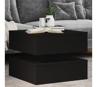 vidaXL Coffee Table with LED Lights Black 50x50x40 cm
