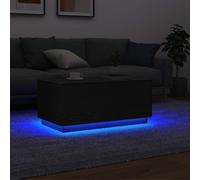 vidaXL Coffee Table with LED Lights Black Oak 90x49x40 cm
