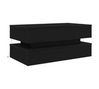 Coffee Table with LED Lights Black Oak 90x50x40 cm